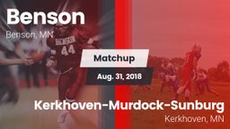 Matchup: Benson vs. Kerkhoven-Murdock-Sunburg  2018