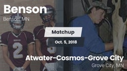 Matchup: Benson vs. Atwater-Cosmos-Grove City  2018