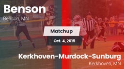 Matchup: Benson vs. Kerkhoven-Murdock-Sunburg  2019