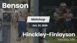 Matchup: Benson vs. Hinckley-Finlayson  2020