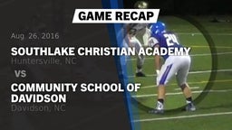 Recap: SouthLake Christian Academy vs. Community School of Davidson 2016