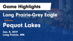 Long Prairie-Grey Eagle  vs Pequot Lakes  Game Highlights - Jan. 8, 2019