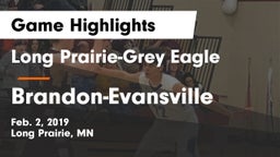 Long Prairie-Grey Eagle  vs Brandon-Evansville Game Highlights - Feb. 2, 2019