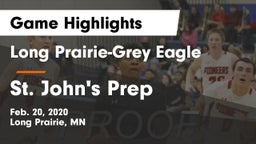 Long Prairie-Grey Eagle  vs St. John's Prep  Game Highlights - Feb. 20, 2020