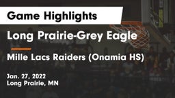Long Prairie-Grey Eagle  vs Mille Lacs Raiders (Onamia HS) Game Highlights - Jan. 27, 2022