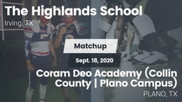 Matchup: Highlands vs. Coram Deo Academy (Collin County  Plano Campus) 2020