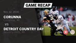 Recap: Corunna  vs. Detroit Country Day  2016