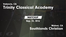 Matchup: Trinity Classical Ac vs. Southlands Christian  2016
