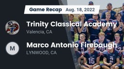 Recap: Trinity Classical Academy  vs. Marco Antonio Firebaugh  2022