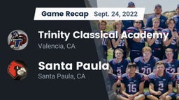 Recap: Trinity Classical Academy  vs. Santa Paula  2022