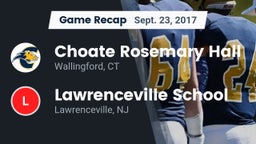 Recap: Choate Rosemary Hall  vs. Lawrenceville School 2017