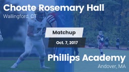 Matchup: Choate Rosemary vs. Phillips Academy  2017