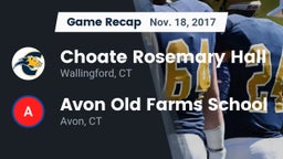 Recap: Choate Rosemary Hall  vs. Avon Old Farms School 2017