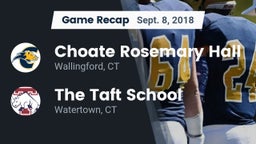 Recap: Choate Rosemary Hall  vs. The Taft School 2018