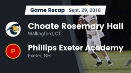 Recap: Choate Rosemary Hall  vs. Phillips Exeter Academy  2018