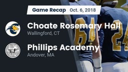 Recap: Choate Rosemary Hall  vs. Phillips Academy  2018
