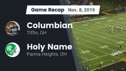 Recap: Columbian  vs. Holy Name  2019