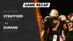 Recap: Stratford  vs. Durand  2016