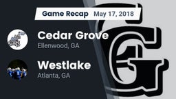 Recap: Cedar Grove  vs. Westlake  2018