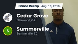 Recap: Cedar Grove  vs. Summerville  2018