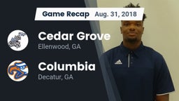 Recap: Cedar Grove  vs. Columbia  2018