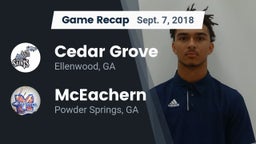 Recap: Cedar Grove  vs. McEachern  2018