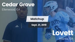Matchup: Cedar Grove vs. Lovett  2018