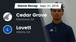 Recap: Cedar Grove  vs. Lovett  2018