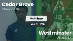 Matchup: Cedar Grove vs. Westminster  2018