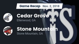 Recap: Cedar Grove  vs. Stone Mountain   2018
