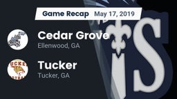 Recap: Cedar Grove  vs. Tucker  2019
