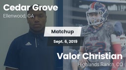 Matchup: Cedar Grove vs. Valor Christian  2019