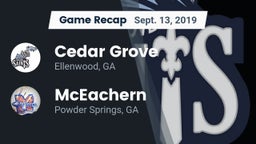 Recap: Cedar Grove  vs. McEachern  2019