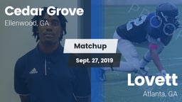 Matchup: Cedar Grove vs. Lovett  2019