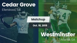 Matchup: Cedar Grove vs. Westminster  2019