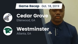 Recap: Cedar Grove  vs. Westminster  2019