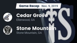 Recap: Cedar Grove  vs. Stone Mountain   2019