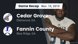 Recap: Cedar Grove  vs. Fannin County  2019