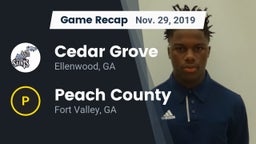 Recap: Cedar Grove  vs. Peach County  2019