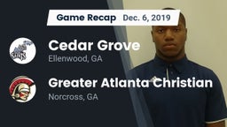 Recap: Cedar Grove  vs. Greater Atlanta Christian  2019