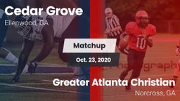 Matchup: Cedar Grove vs. Greater Atlanta Christian  2020