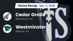 Recap: Cedar Grove  vs. Westminster  2020