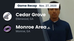 Recap: Cedar Grove  vs. Monroe Area  2020