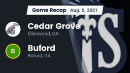 Recap: Cedar Grove  vs. Buford  2021