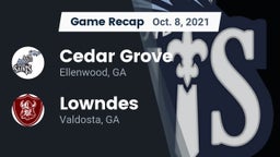 Recap: Cedar Grove  vs. Lowndes  2021