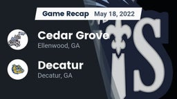 Recap: Cedar Grove  vs. Decatur  2022