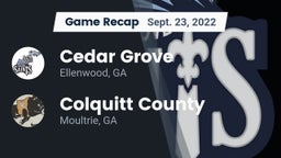 Recap: Cedar Grove  vs. Colquitt County  2022