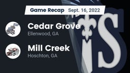 Recap: Cedar Grove  vs. Mill Creek  2022