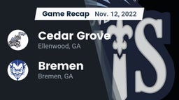 Recap: Cedar Grove  vs. Bremen  2022