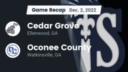 Recap: Cedar Grove  vs. Oconee County  2022